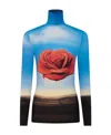 Rabanne Rose Print Long-sleeve Top In Multicolor