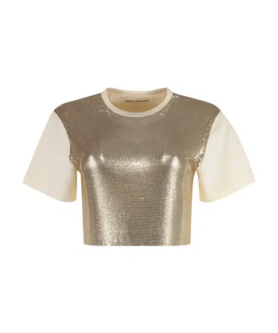 RABANNE ROUND COLLAR SHORT T-SHIRT