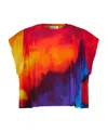 Rabanne Crew Neck T-shirt With Tie Dye Pattern In Red