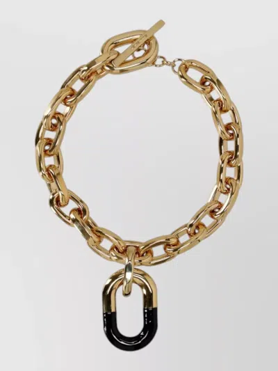 Rabanne Rubber Detail Gold Chain Bracelet In Transparent