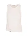 Rabanne Paco  Ruched Detailed Asymmetric Tank Top In Bianco