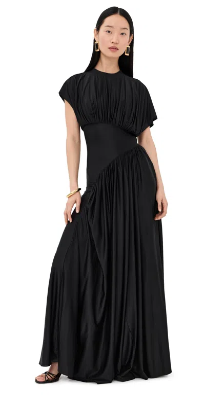 Rabanne Ruched Jersey Long Dress In Black