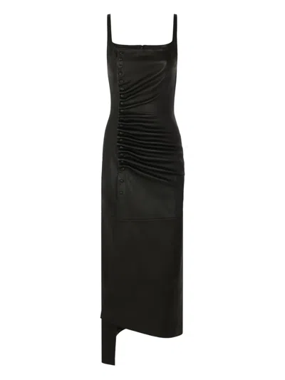 Rabanne Ruched Midi Dress In Black