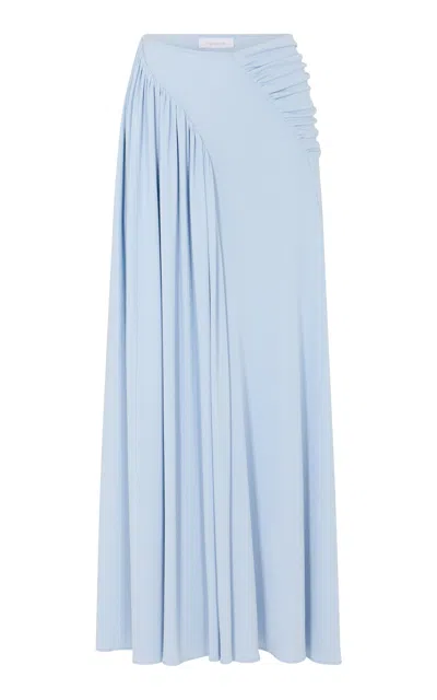 Rabanne Ruched Midi Skirt In Blue