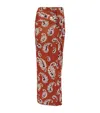 RABANNE RUCHED PAISLEY MAXI SKIRT