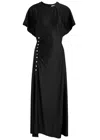 Rabanne Black Draped Press-stud Dress In Black