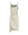 Rabanne Golden Ruched Sleeveless Mini Dress In Nude