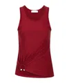 Rabanne Womens Ruby Red Ring Ruched Stretch-jersey Top