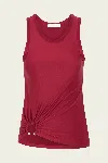 Rabanne Stretch Viscose Top Metal Embellishments In Red