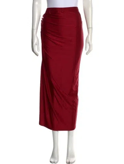 Pre-owned Rabanne Ruffle Embellishment Long Skirt W/ Tags In Red