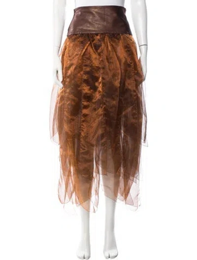 Pre-owned Rabanne Ruffle Embellishment Midi Length Skirt In Multi
