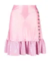 Shop Rabanne Ruffle-trim Fitted Skirt In Pink