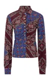 Rabanne Paisley Patchwork Ruched Button-front Shirt In Multi