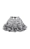 Rabanne Ruffled Metallic Mini Skirt In Silver