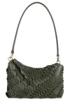 Rabanne Calfskin Shoulder Bag With Overlapping Leather Scales In Green