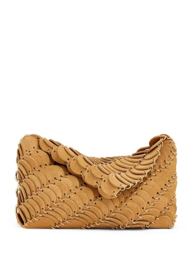 Rabanne Paco Leather Shoulder Bag In Brown
