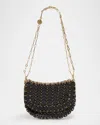 Rabanne Sac A Main Disc-link Leather Shoulder Bag In Black/gold