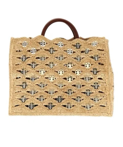 Rabanne Sac A Main Disc-link Tote Bag In Nude