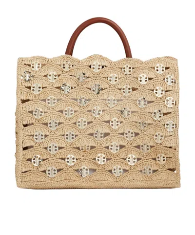Rabanne Sac A Main Disc-link Tote Bag In Nude