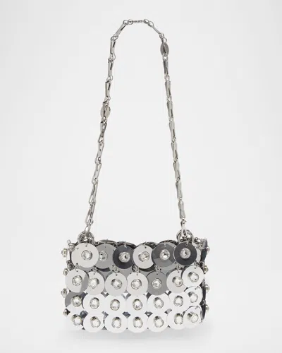 Rabanne Mesh Metal Shoulder Bag In Silver