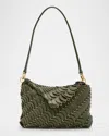 Rabanne Calfskin Shoulder Bag With Overlapping Leather Scales In Green