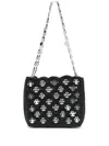 Rabanne Sparkle Raffia Shoulder Bag In Black