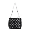 Rabanne Sparkle Raffia Shoulder Bag In Black