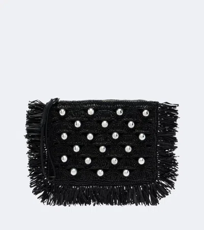 Rabanne Sac A Main Small Studded Clutch In Black