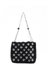 Rabanne Sparkle Raffia Shoulder Bag In Black