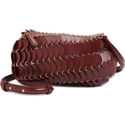 Rabanne Sac Leather Shoulder Bag In Burgundy Gold