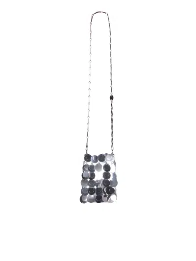 Rabanne Sac Soir Sparkle Mini Bag In Silver