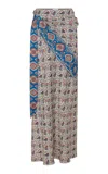 Rabanne Sarong-detailed Crepe Maxi Skirt In Multi