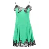 Rabanne Lace-trimmed Satin Minidress In Green