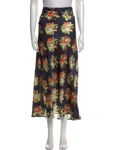 Pre-owned Rabanne Satin Midi Length Skirt In Blue