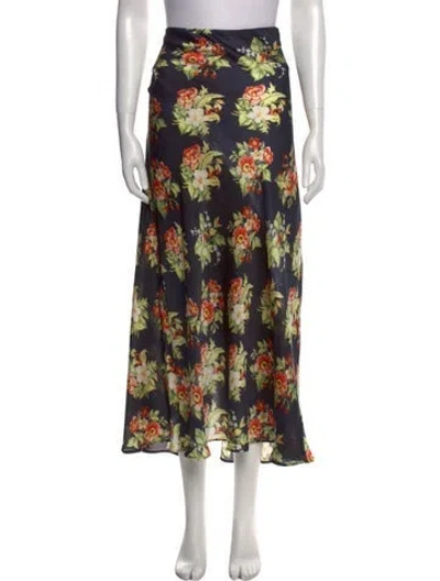Pre-owned Rabanne Satin Midi Length Skirt In Blue
