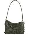 Rabanne Leather Disc Handbag With Magnetic Flap Closure In Green