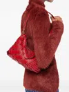 Rabanne Scale-pattern Leather Shoulder Bag In Red