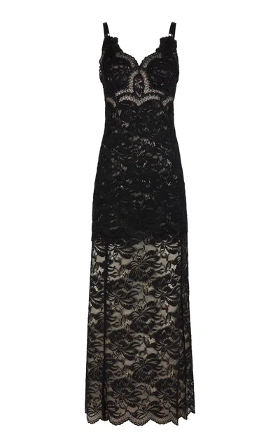 Rabanne Long Black Lace Dress