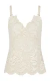 Rabanne Top In Pizzo Beige Semi Trasparente In Ivory