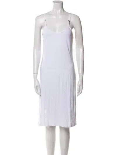 Pre-owned Rabanne Scoop Neck Knee-length Dress In White