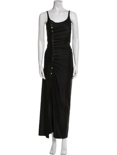 Pre-owned Rabanne Scoop Neck Long Dress In Black