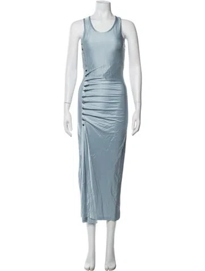 Pre-owned Rabanne Scoop Neck Long Dress In Blue