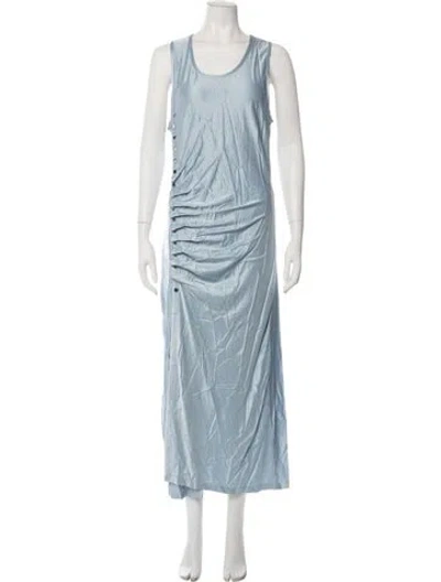 Pre-owned Rabanne Scoop Neck Long Dress In Blue