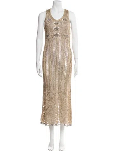 Pre-owned Rabanne Scoop Neck Long Dress W/ Tags