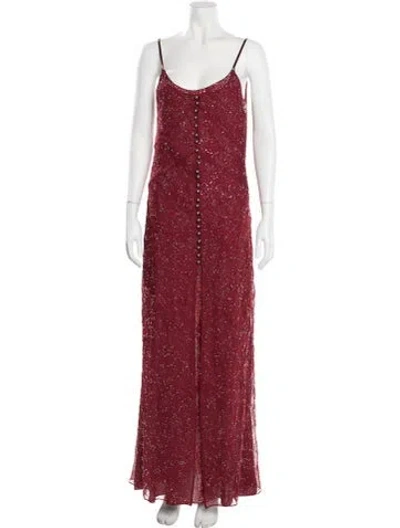 Pre-owned Rabanne Scoop Neck Long Dress W/ Tags In Red