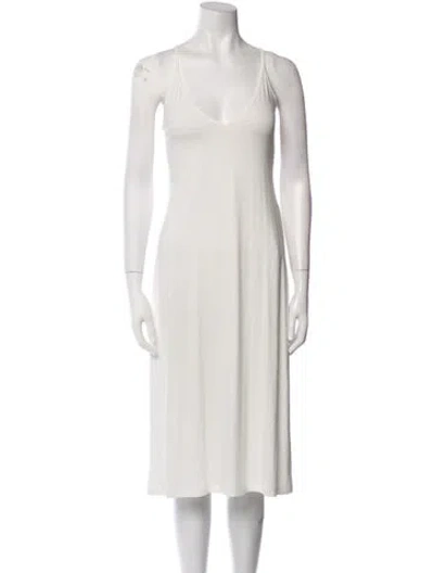 Pre-owned Rabanne Scoop Neck Midi Length Dress W/ Tags In Neutral