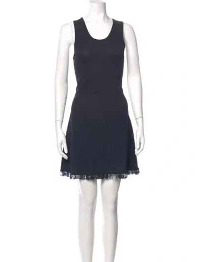 Pre-owned Rabanne Scoop Neck Mini Dress In Blue