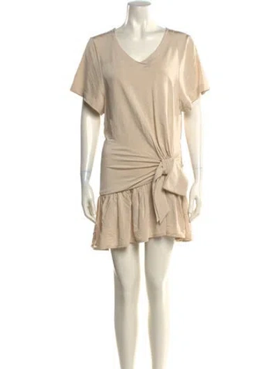 Pre-owned Rabanne Scoop Neck Mini Dress In Neutral