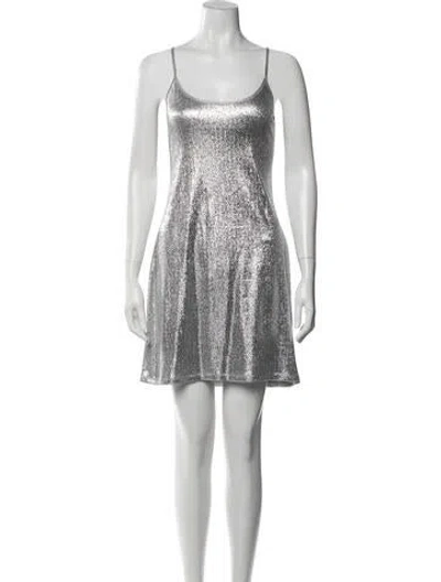 Pre-owned Rabanne Scoop Neck Mini Dress In Silver