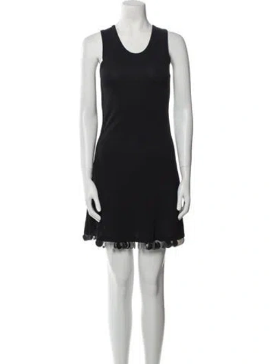 Pre-owned Rabanne Scoop Neck Mini Dress W/ Tags In Black